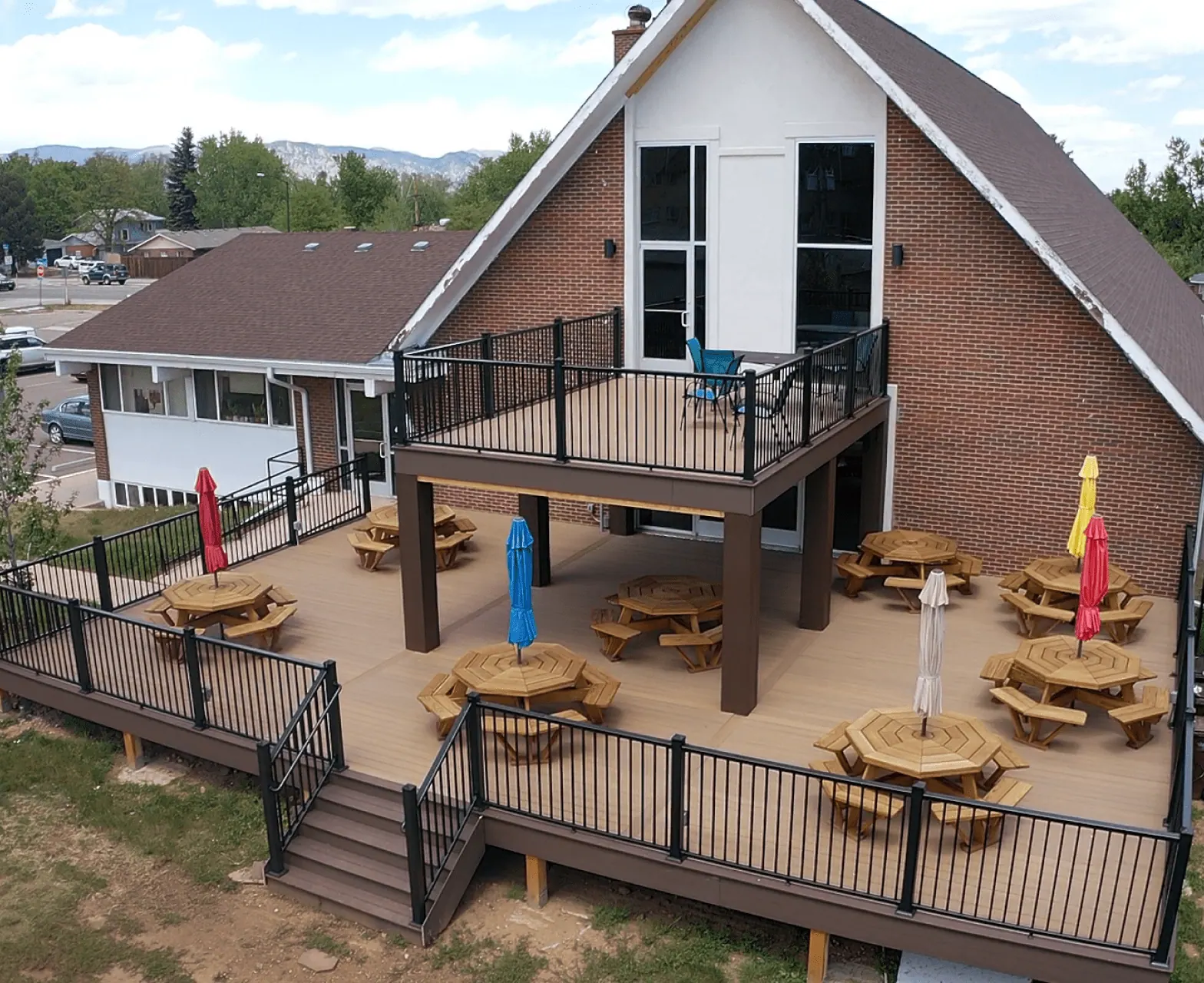 multi-level Decks and railings for a church